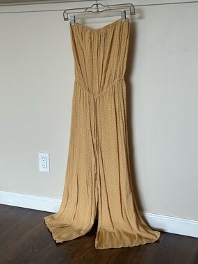 Blue Life Yellow Polka Dot Strapless Jumpsuit